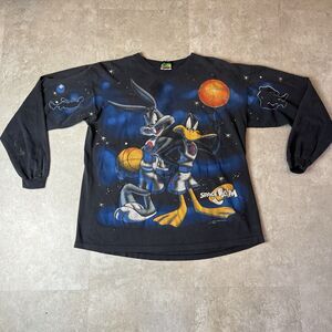 Vtg 1996 Space Jam Single Stitch Long Sleeve Tee Size Large